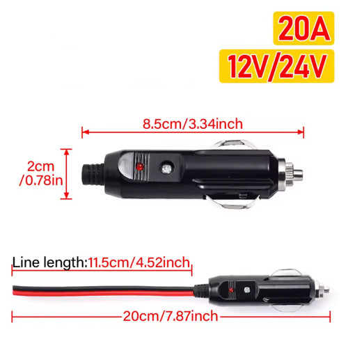 Adaptador encendedor Enchufe auto 12v 24v con Fusible