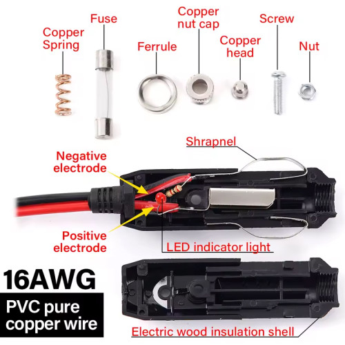 Adaptador encendedor Enchufe auto 12v 24v con Fusible