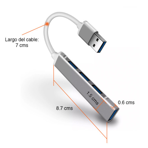 Hub USB 3.0 de 4 puertos Macbook Notebook A-809 Hub USB 3.0 de 4 puertos Macbook Notebook A-809
