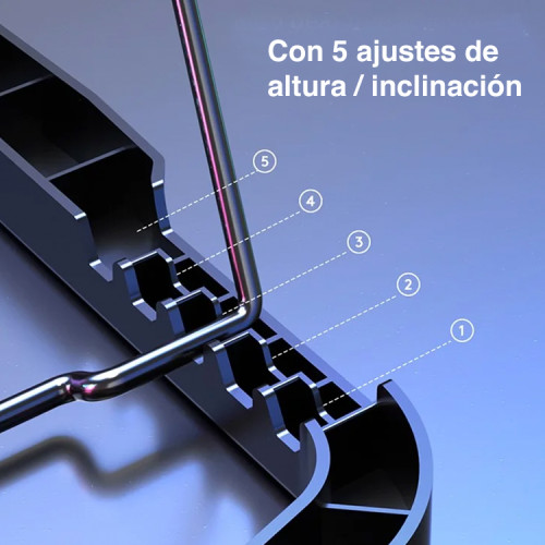 Ventilador notebook ajustable 4 ventiladores 