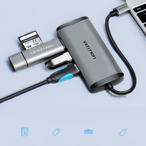 Adaptador USB C a HDMI y USB 3.0 Vention Adaptador USB C a HDMI y USB 3.0 Vention