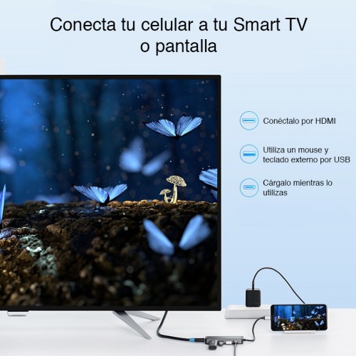 Adaptador USB C a HDMI y USB 3.0 Vention Adaptador USB C a HDMI y USB 3.0 Vention