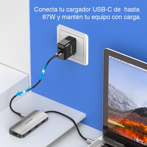 Adaptador USB C a HDMI y USB 3.0 Vention Adaptador USB C a HDMI y USB 3.0 Vention