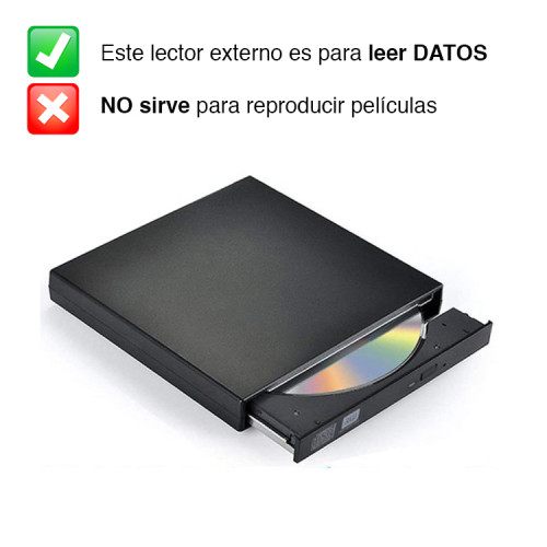 Lector reproductor de CD DVD Externo USB 2.0 Lector reproductor de CD DVD Externo USB 2.0