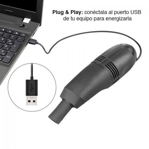 Aspiradora USB para teclado con cepillo y luz Aspiradora USB para teclado con cepillo y luz