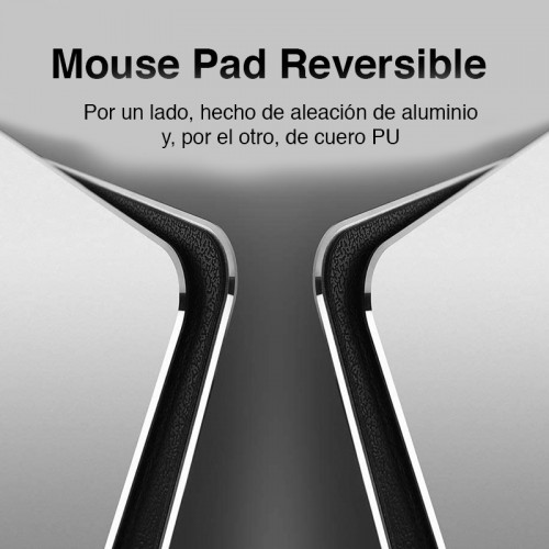 Mouse Pad Reversible Aluminio y Cuero PU 