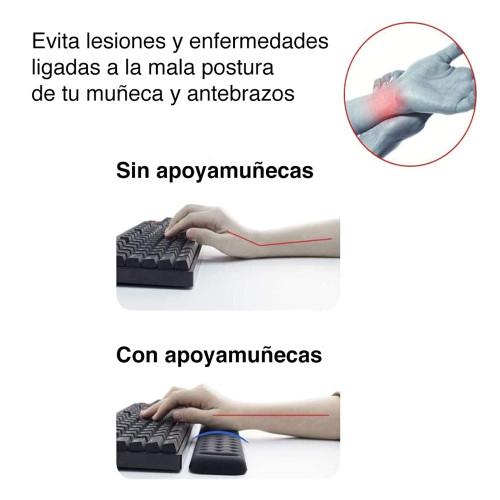 Apoya Muñecas para Teclado Escritorio Espuma vicoelástica 	