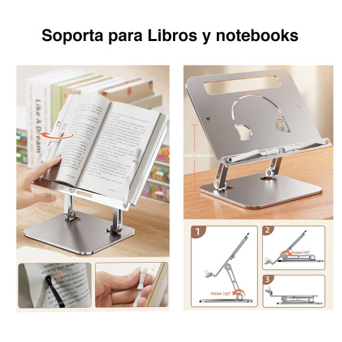 Mesa Notebook soporte libros lectura aluminio Mesa Notebook soporte libros lectura aluminio