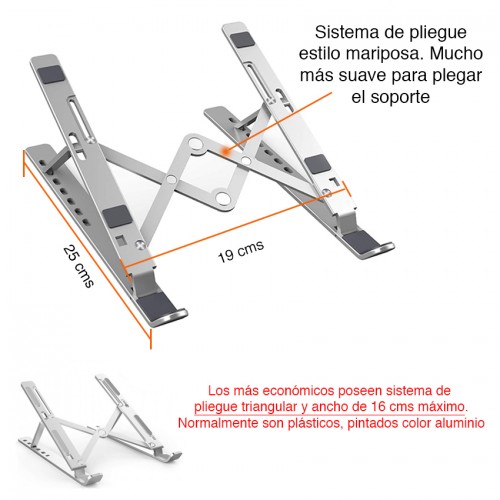 Soporte Plegable Notebook y Mac Aluminio 14" NW-A11 Soporte Plegable Notebook y Mac Aluminio 14" NW-A11