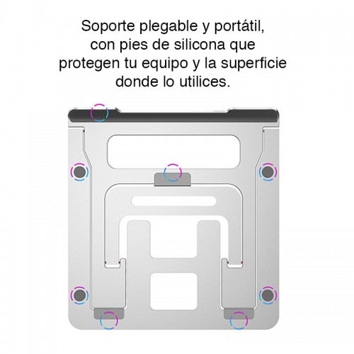 Soporte Notebook Macbook 15.4" Aluminio Plegable NW-A15 Soporte Notebook Macbook 15.4" Aluminio Plegable NW-A15