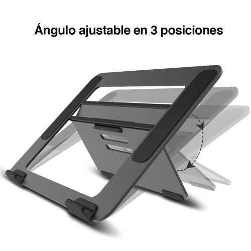 Soporte Notebook Macbook aluminio Negro ajustable