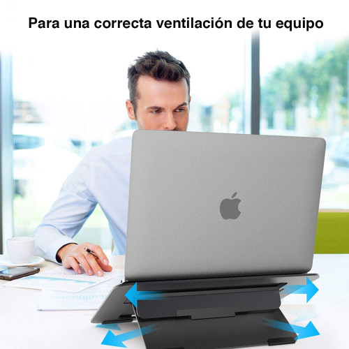 Soporte Notebook Macbook aluminio Negro ajustable