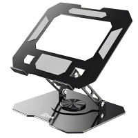 Soporte Notebook Giratorio aluminio negro ajustable 17"