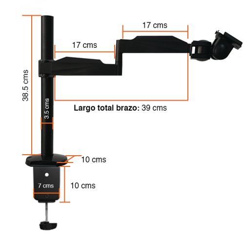 Soporte atril brazo Notebook 15.4" Escritorio B51 Soporte atril brazo Notebook 15.4" Escritorio B51