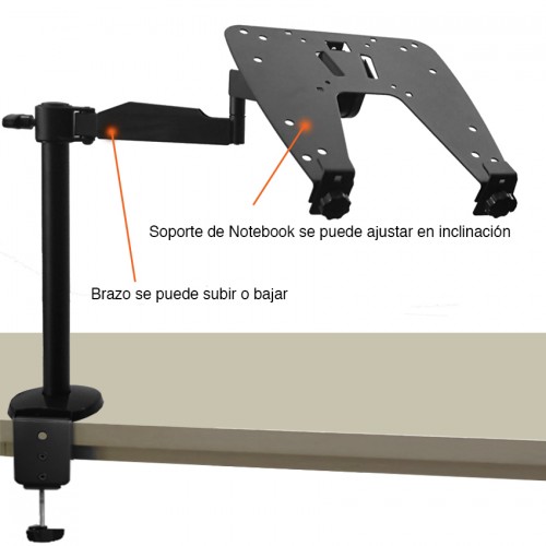 Soporte atril brazo Notebook 15.4" Escritorio B51 Soporte atril brazo Notebook 15.4" Escritorio B51