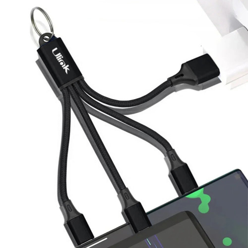 Llavero cables carga rápida USB C Micro USB Llavero cables carga rápida USB C Micro USB