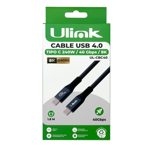 Cable USB C video y carga 240W 8K de 1.8 metros