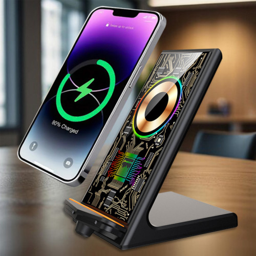 Cargador inalámbrico celular con soporte Qi 15W
