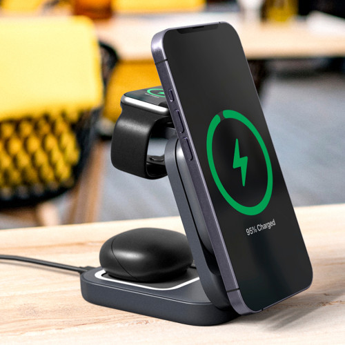 Cargador inalámbrico iPhone Airpods y Apple Watch