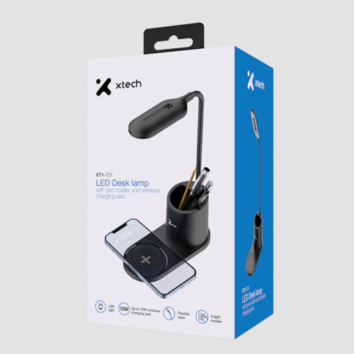 Lámpara cargador celular inalámbrico y lapicero