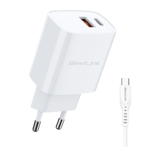 Cargador celular certificado USB C y USB Carga Rápida 