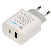 Cargador USB C y USB Carga Rápida 20W certificado SEC