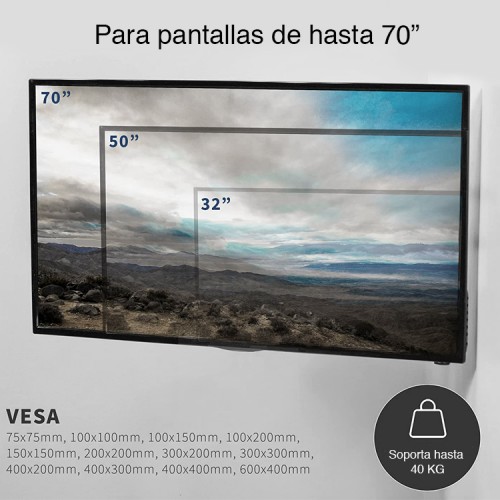 Soporte TV esquina esquinero muro hasta 70"