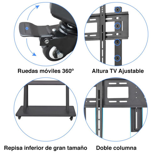 Soporte TV con ruedas Pedestal Móvil 100" Soporte TV con ruedas Pedestal Móvil 100"