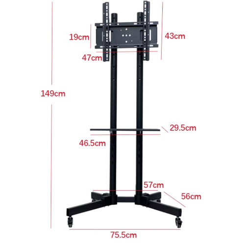 Soporte TV Móvil con ruedas vertical y horizontal 65"