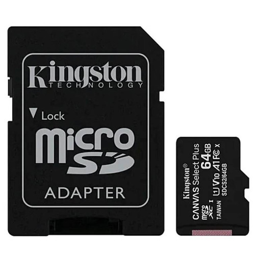 Tarjeta Micro SD 64GB Clase 10 Kingston 100Mbs