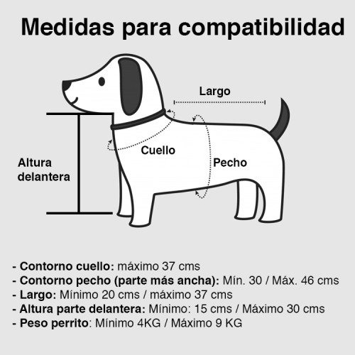 Silla Ruedas perro XS y S ajustable 4 a 9 KG 