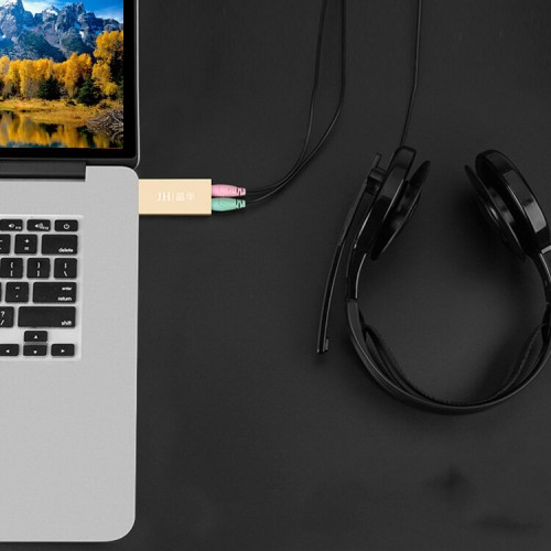 Tarjeta De Sonido USB a 3.5 mm micrófono audífono JH Tarjeta De Sonido USB a 3.5 mm micrófono audífono JH