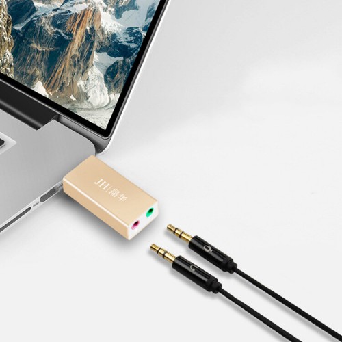 Tarjeta De Sonido USB a 3.5 mm micrófono audífono JH Tarjeta De Sonido USB a 3.5 mm micrófono audífono JH