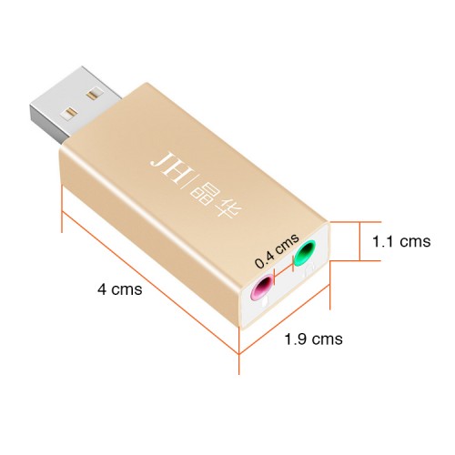Tarjeta De Sonido USB a 3.5 mm micrófono audífono JH Tarjeta De Sonido USB a 3.5 mm micrófono audífono JH