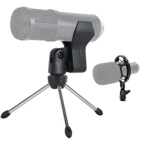 Trípode micrófono escritorio con araña shockmount