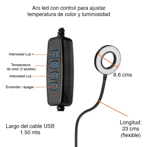 Brazo micrófono Hyperx Quadcast con antipop y aro led