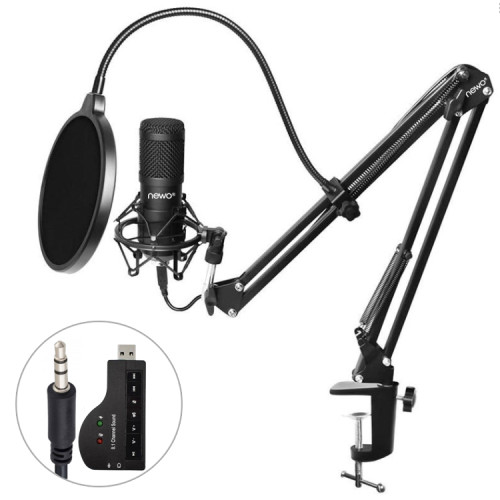 Kit Micrófono condensador atril y tarjeta sonido USB Kit Micrófono condensador atril y tarjeta sonido USB