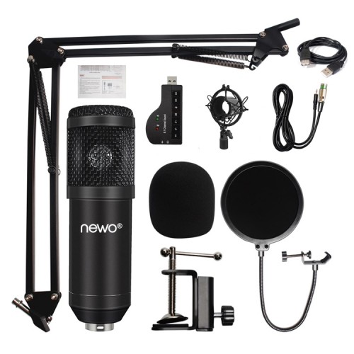 Kit Micrófono condensador atril y tarjeta sonido USB Kit Micrófono condensador atril y tarjeta sonido USB