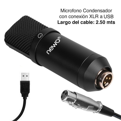 Kit Micrófono condensador USB atril Newo NW-800KC Kit Micrófono condensador USB atril Newo NW-800KC