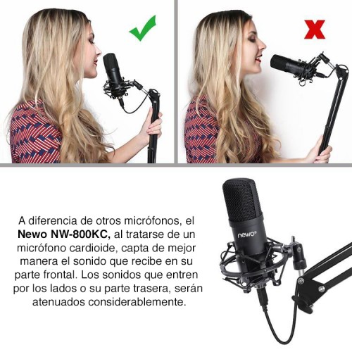 Kit Micrófono condensador USB atril Newo NW-800KC Kit Micrófono condensador USB atril Newo NW-800KC