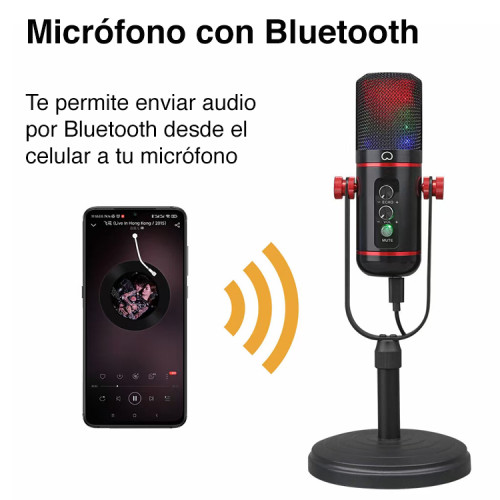 Micrófono condensador USB RGB Podcast y Lives Micrófono condensador USB RGB Podcast y Lives