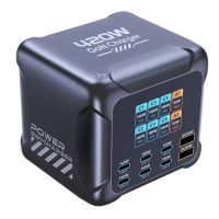 Cargador múltiple 8 puertos USB C y USB GaN 420W