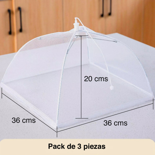 Malla cubre alimentos para cubrir antimoscas x 3