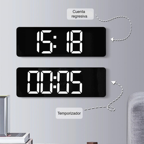 Reloj pared con temporizador fecha temperatura Reloj pared con temporizador fecha temperatura