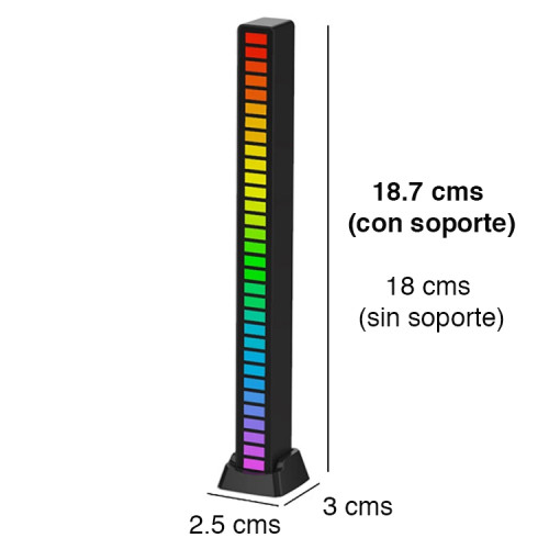 Barra Led RGB Inalámbrica sensor sonido música Barra Led RGB Inalámbrica sensor sonido música