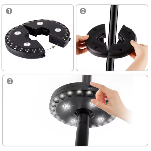 Luz para quitasol led sombrilla exterior terraza