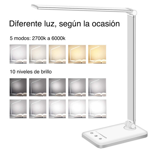 Lámpara led escritorio con USB y timer NW-THIN60 Lámpara led escritorio con USB y timer NW-THIN60