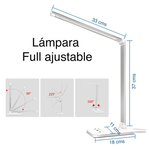 Lámpara led escritorio con USB y timer NW-THIN60 Lámpara led escritorio con USB y timer NW-THIN60