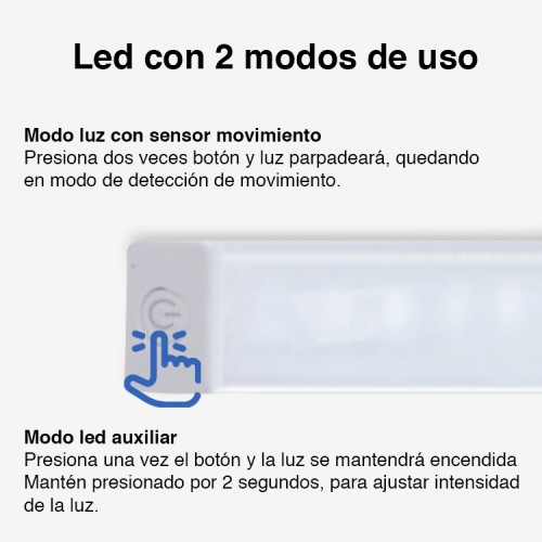 Barra Luz Led con sensor de movimiento 21 cms Barra Luz Led con sensor de movimiento 21 cms