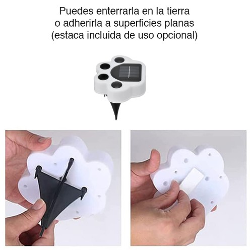Luz solar jardín estaca diseño huella cálida Luz solar jardín estaca diseño huella cálida